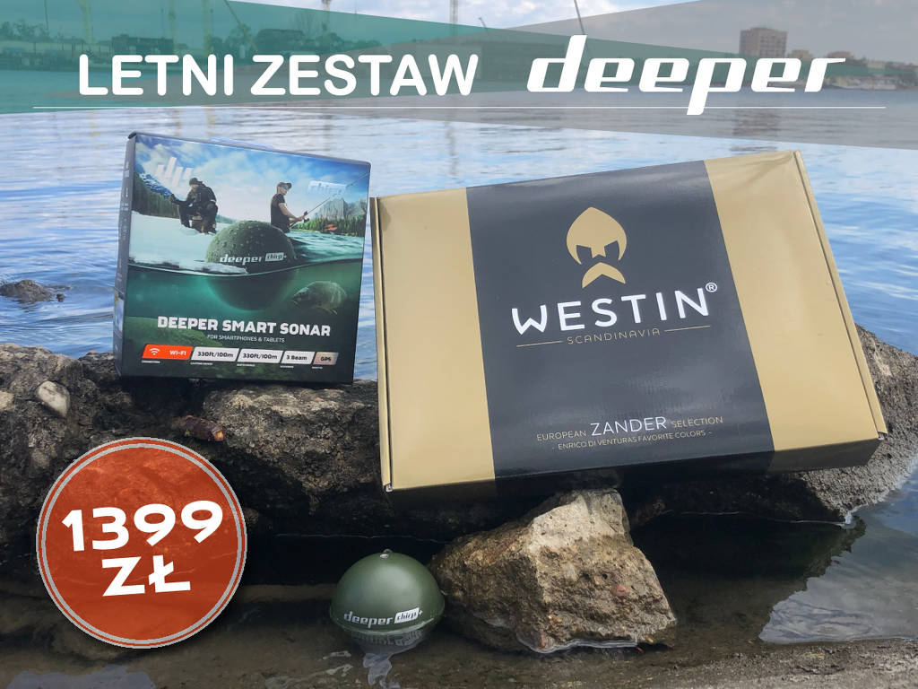 Deeper Smart Sonar CHIRP PLUS Echosonda (GPS i Wi-Fi) - ZESTAW LATO z Przynętami WESTIN Gratis