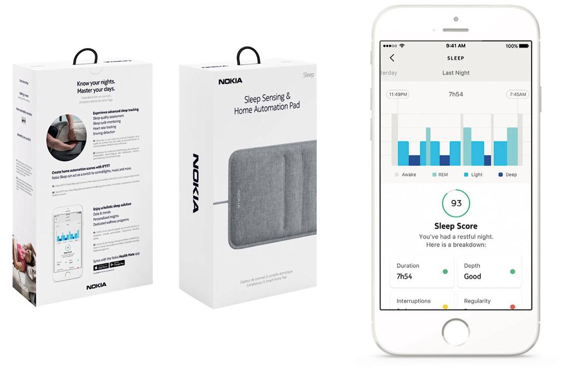 Withings Nokia Sleep - inteligentna mata do monitorowania jakości snu i sterowania domem - Wysyłka gratis!