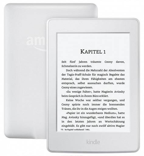 Czytnik Kindle z ekranem dotykowym o przekątnej 6", Wi-Fi, (wersja bez reklam), kolor Biały